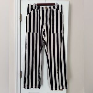 Big Bud Press Black and White Striped Work Pants Size Large